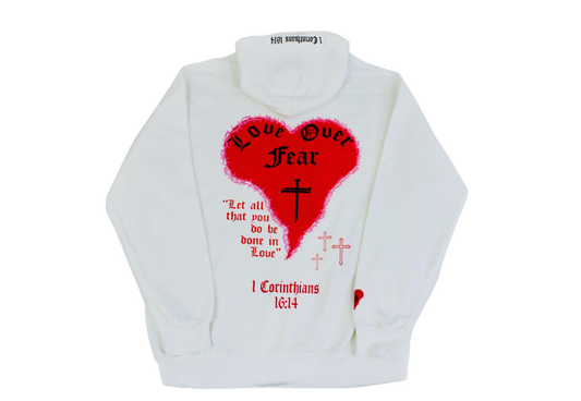 1 Corinthians 16:14 Heart Hoodie